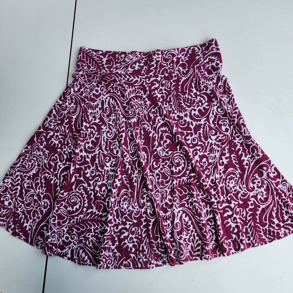 LOFT Skirt Floral Print Pull On Stretch Elastic Waist Women Rayon Petite SP - Picture 1 of 7